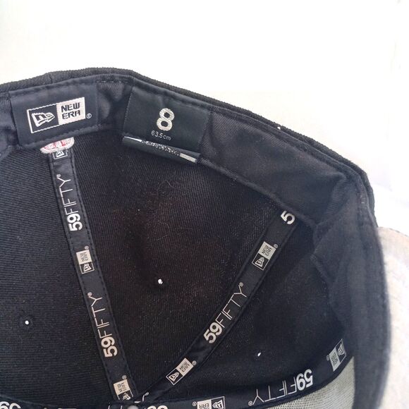 New Era 59FIFTY Chicago Bulls Fitted Cap Size 8 Black/Red NBA Basketball 6 Panel - Picture 6 of 7